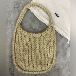 Zara Knit Tote Beige Bag